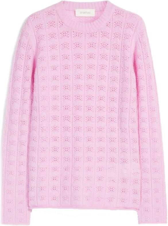 SPORTMAX Round-neck Knitwear Pink Dames