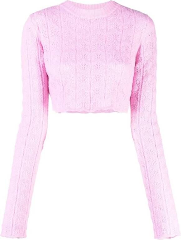 SPORTMAX Round-neck Knitwear Roze Dames