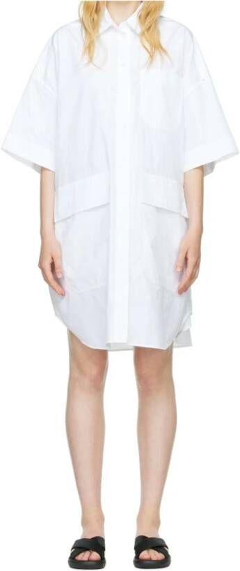 SPORTMAX Mogol Shirt Stijl Jurk White Dames
