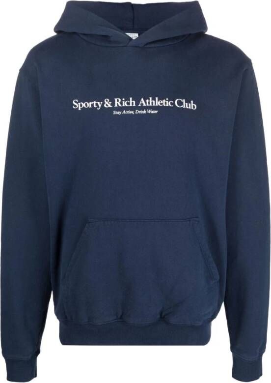 Sporty & Rich Athletic Club Hoodie Marineblauw Blauw Dames