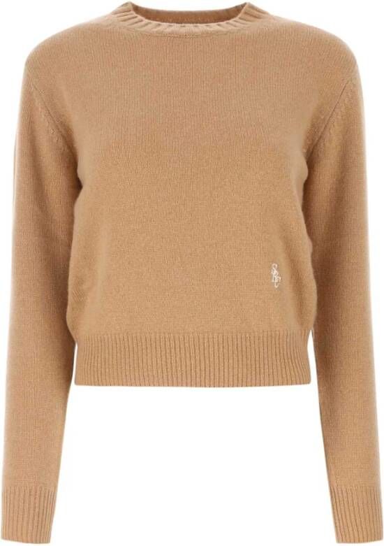 Sporty & Rich Biscuit Cashmere Sweater Beige Dames