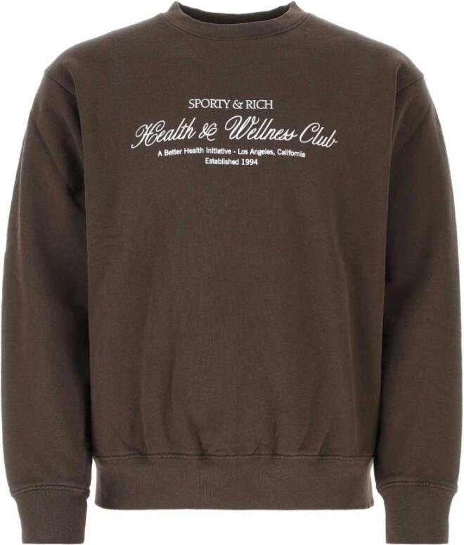 Sporty & Rich Chocolade katoenen sweatshirt Bruin Heren