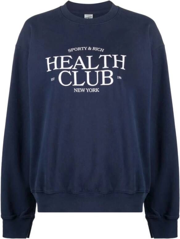 Sporty & Rich Dames Health Crewneck Sweatshirt Blauw Dames