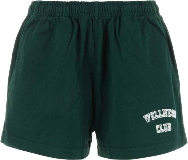 Sporty & Rich Groene katoenen shorts voor heren Groen Dames