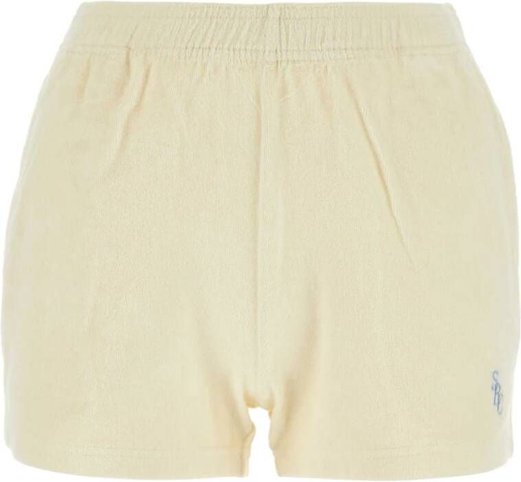 Sporty & Rich Ivory Terry Shorts White Dames