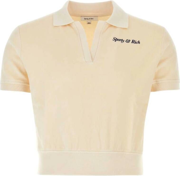 Sporty & Rich Lichtroze katoenen poloshirt Roze Heren