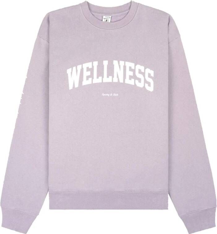 Sporty & Rich Wellness Katoenen Sweatshirt met Slogan Print Purple Dames