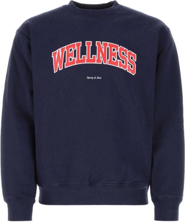 Sporty & Rich Marineblauw katoenen sweatshirt Blauw Heren