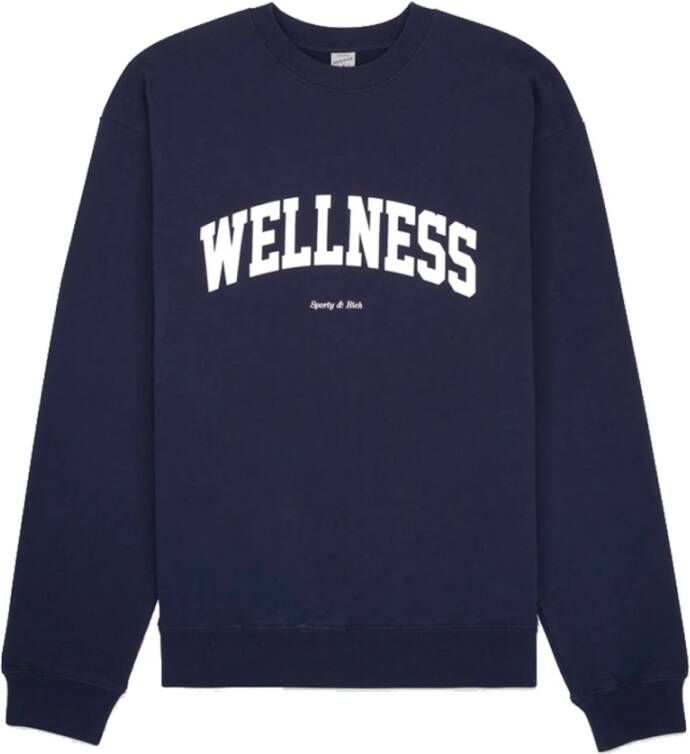 Sporty & Rich Navy Blue Wellness Ivy Sweatshirt Blauw Dames