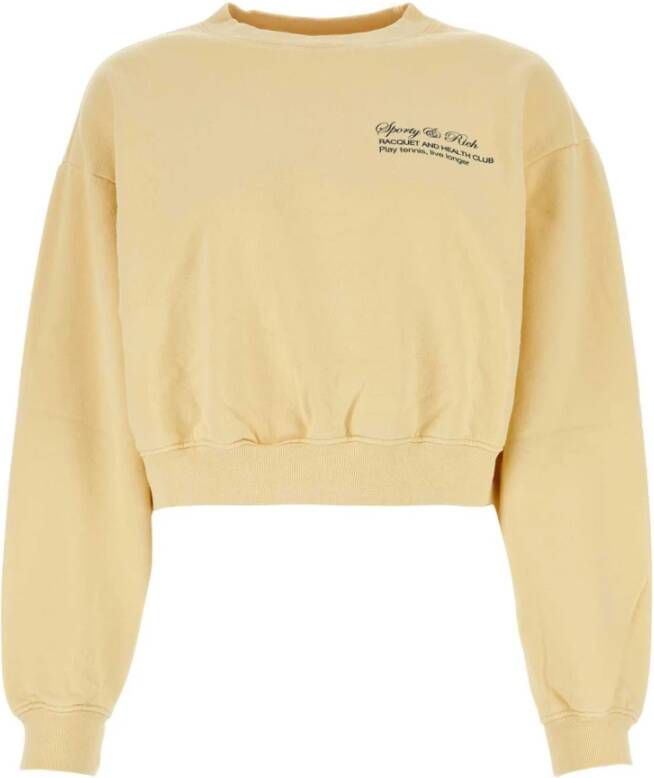 Sporty & Rich Pastelgele Katoenen Sweatshirt Stijlvol en Comfortabel Yellow Dames