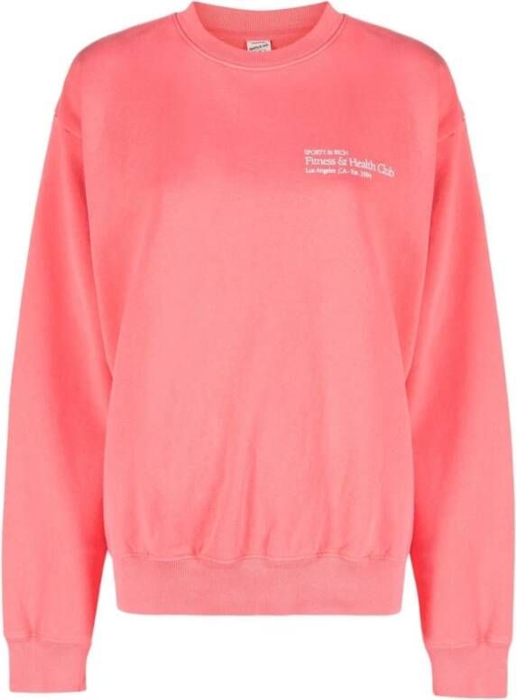Sporty & Rich Roze Sweaters Licht en Natuurlijk Roze Heren