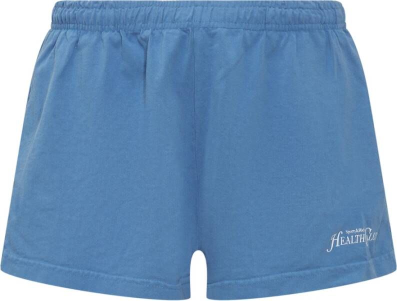 Sporty & Rich Shorts met elastische taille en bedrukt logo Blauw Heren