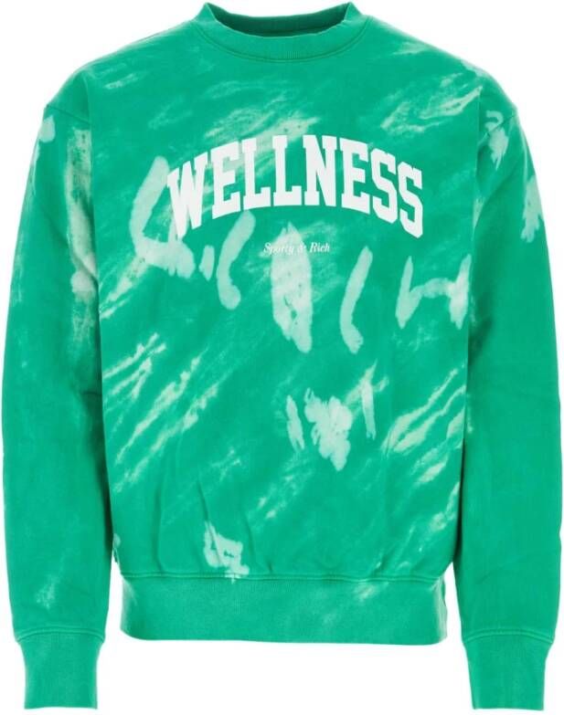 Sporty & Rich Groene katoenen sweatshirt Moderne stijl Green Heren