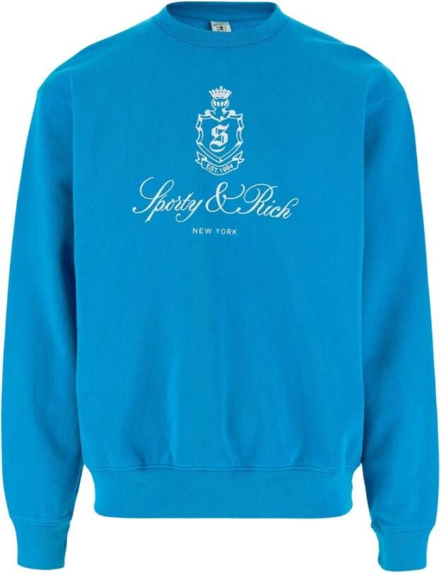 Sporty & Rich Sweatshirt Blauw Heren