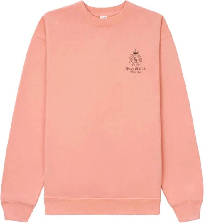 Sporty & Rich Crown Unisex Roze Sweatshirt Pink Dames