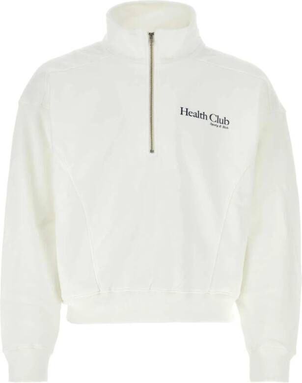 Sporty & Rich Witte katoenen sweatshirt Klassieke stijl White Heren