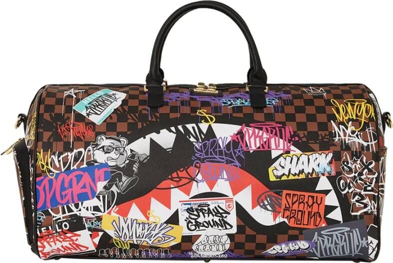 Sprayground Bruine reistassen met haaiendesign Bruin Heren