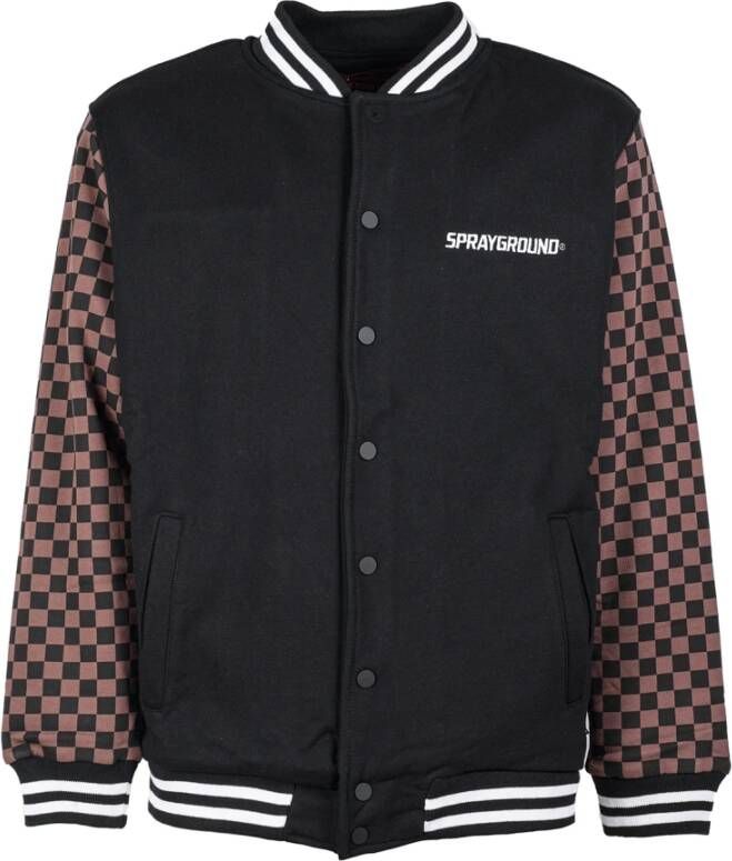 Sprayground Geruite Varsity Grijs in Bruine Bomberjack Bruin Heren