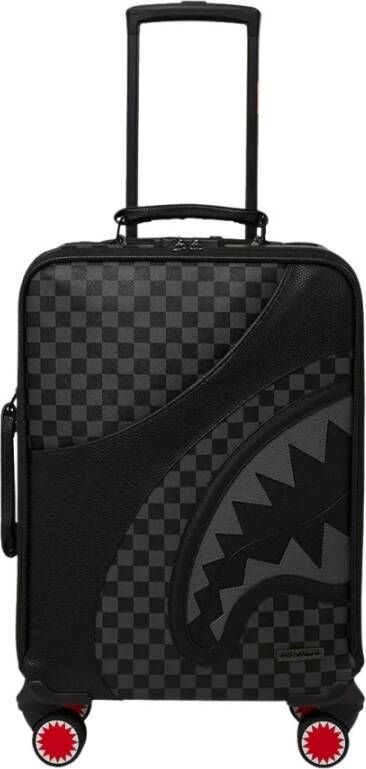 Sprayground Zwarte Koffer met Meerdere Zakken en Comparti ten Black Unisex