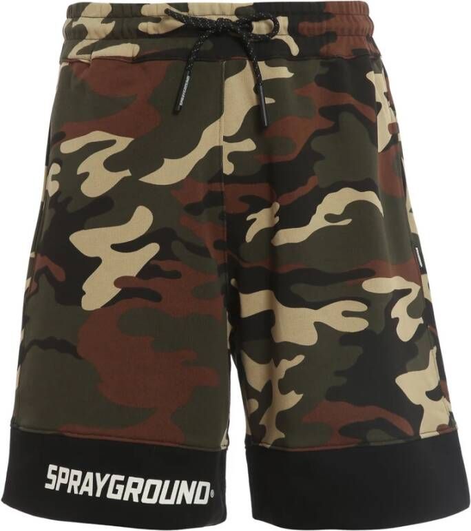 Sprayground Stijlvolle Camo Shorts in Multi Groen Meerkleurig Heren