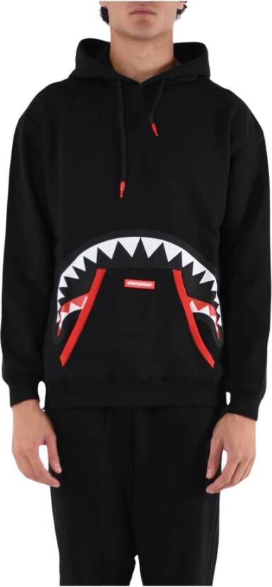 Sprayground Zwarte trui met capuchon en kangoeroezak Black Heren
