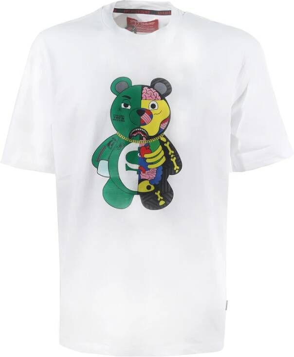 Sprayground Witte korte mouw crewneck T-shirt White Heren