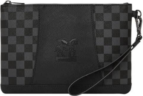 Sprayground Grijze en Zwarte Henny Phantom Crossover Clutch van Veganistisch Leer Zwart