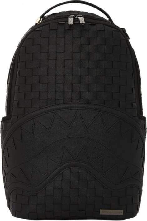 Sprayground Zwarte Sip Weave Vegan Leren Rugzak Zwart Heren