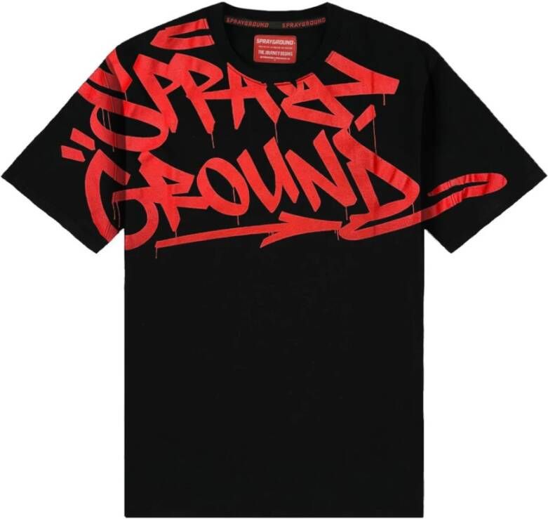 Sprayground Zwarte stijlvolle heren T-shirt Sp314Blk Zwart Heren