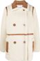 Stand Studio Lange Faux Shearling Jas Wit Bruin White Dames - Thumbnail 2