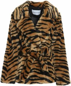 Stand Studio Tiffany faux-fur tiger patern short coat Bruin Dames