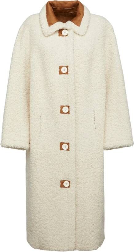 Stand Studio Omkeerbare Bontjas Kenca Wit Bruin Brown Dames