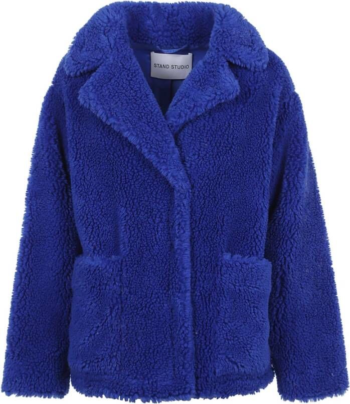 Stand Studio Faux bont shearling jassen Blauw Dames