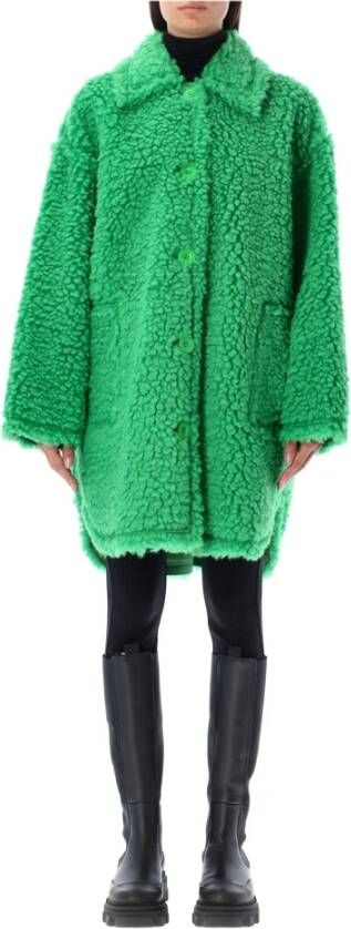 Stand Studio Faux bont shearling jassen Groen Dames