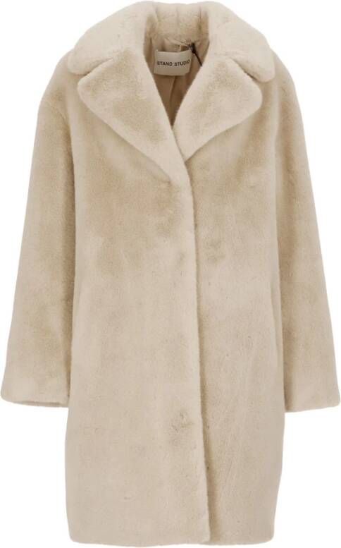 Stand Studio Faux Fur & Shearling Jackets Beige Dames