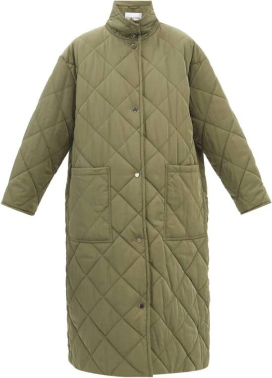 Stand Studio Gewatteerde Winterjas met Oversized Silhouet Green Dames
