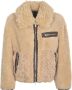 Stand Studio Beige Teddy Jas met Imitatieleren Inzetstukken Beige Dames - Thumbnail 1