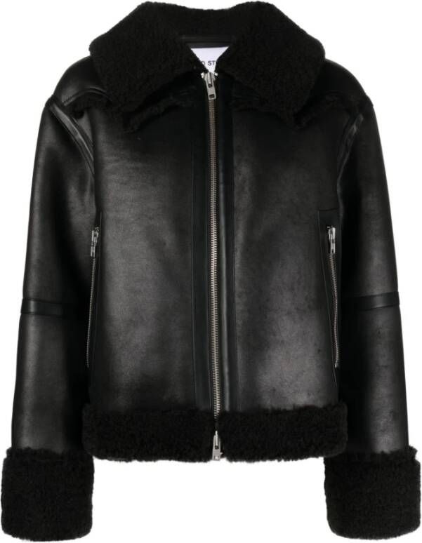 Stand Studio Zwarte Stand Jassen Lessie ECO Shearling Zwart Dames