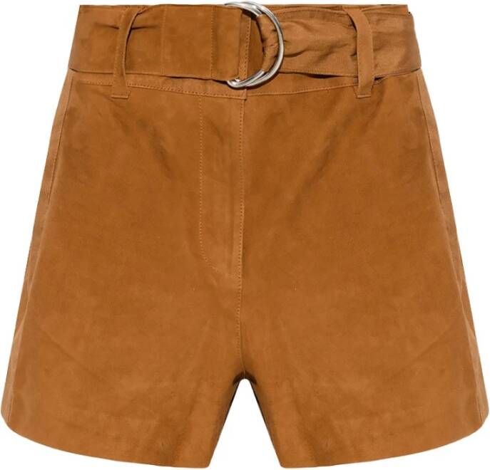 Stand Studio Leather shorts Bruin Dames
