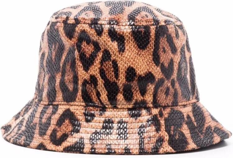 Stand Studio Leopard Vida Print Bucket Hat Bruin Dames