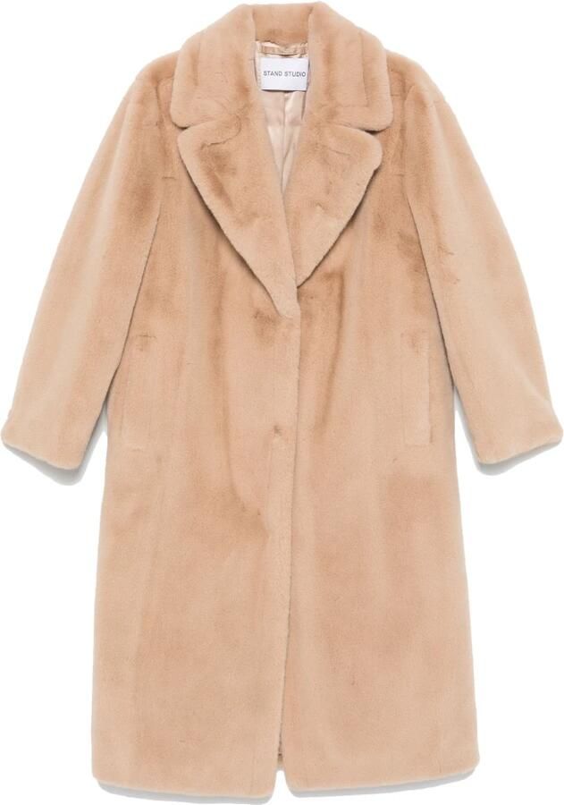 Stand Studio Beige Mantel met Reverskraag Beige Dames - Foto 8