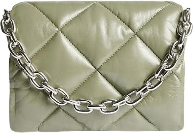 Stand Studio Diamantgestikte olijfgroene leren tas Green Dames - Foto 2