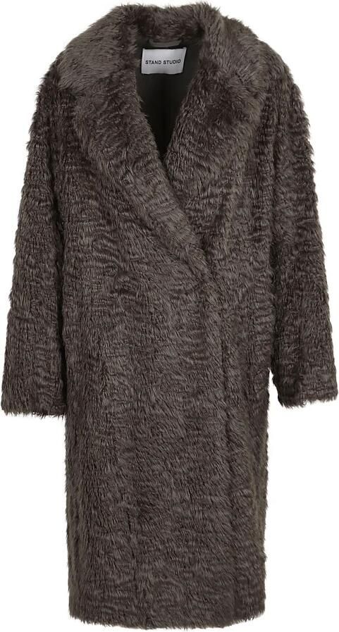 Stand Studio Rookgrijze Faux-Fur Jassen Aw24 Gray Dames - Foto 7