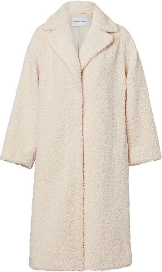 Stand Studio Oversized Faux Fur Teddy Coat White Dames - Foto 2