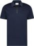 State of Art Mercerized Pique Polo Rits Donkerblauw - Thumbnail 1