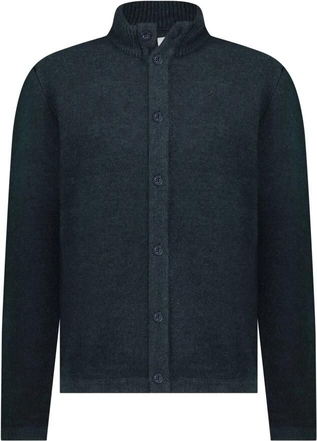 State of Art Donkerblauwe Vest met Opstaande Kraag Blue Heren