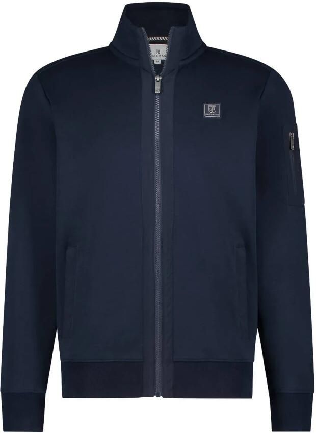 State of Art Effen Sweat Cardigan Vest Blue Heren