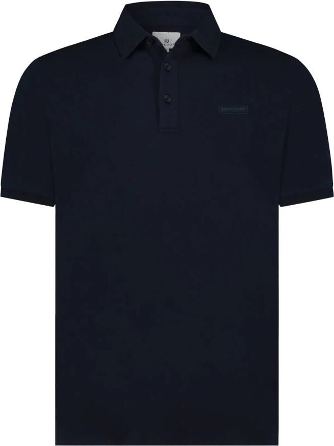 State of Art Klassieke Navy Polo Shirt Korte Mouw Blue Heren