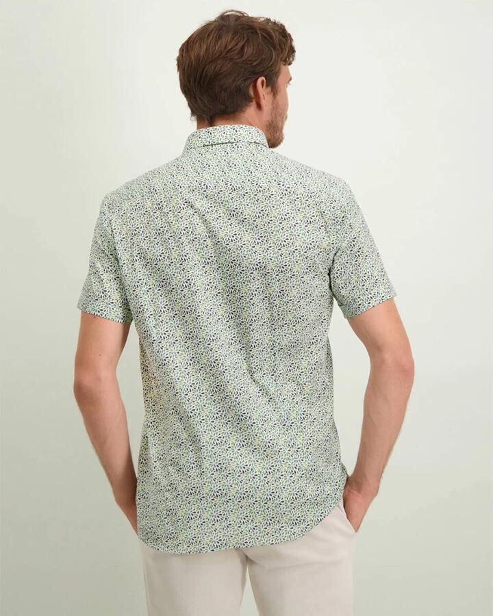 State Of Art Overhemd Korte Mouw Short Sleeve Overhemd Print Groen - Foto 3