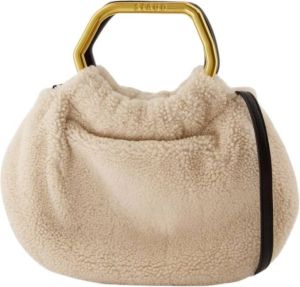 Staud Camille Shearling Bag Beige Dames